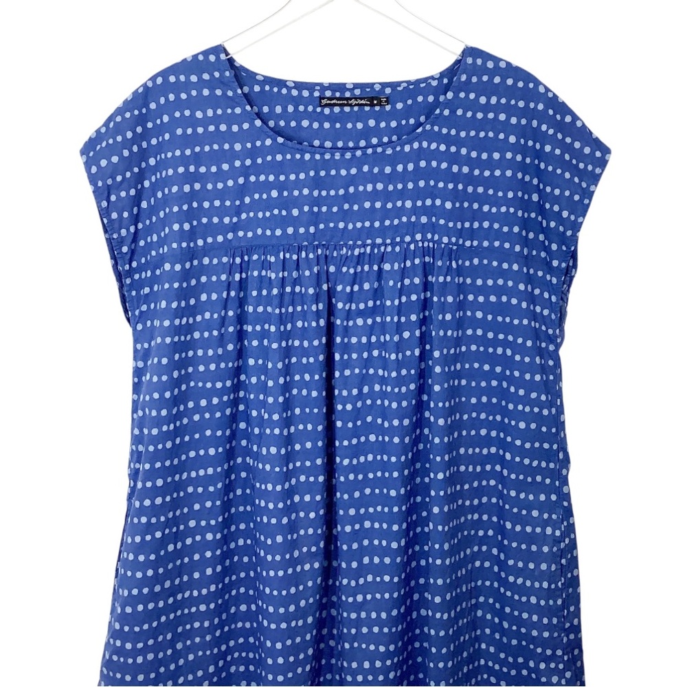Gudrun Sjoden Polka Dot Dress Size M 100% Cotton Shift Dress Lagenlook - Picture 3 of 8